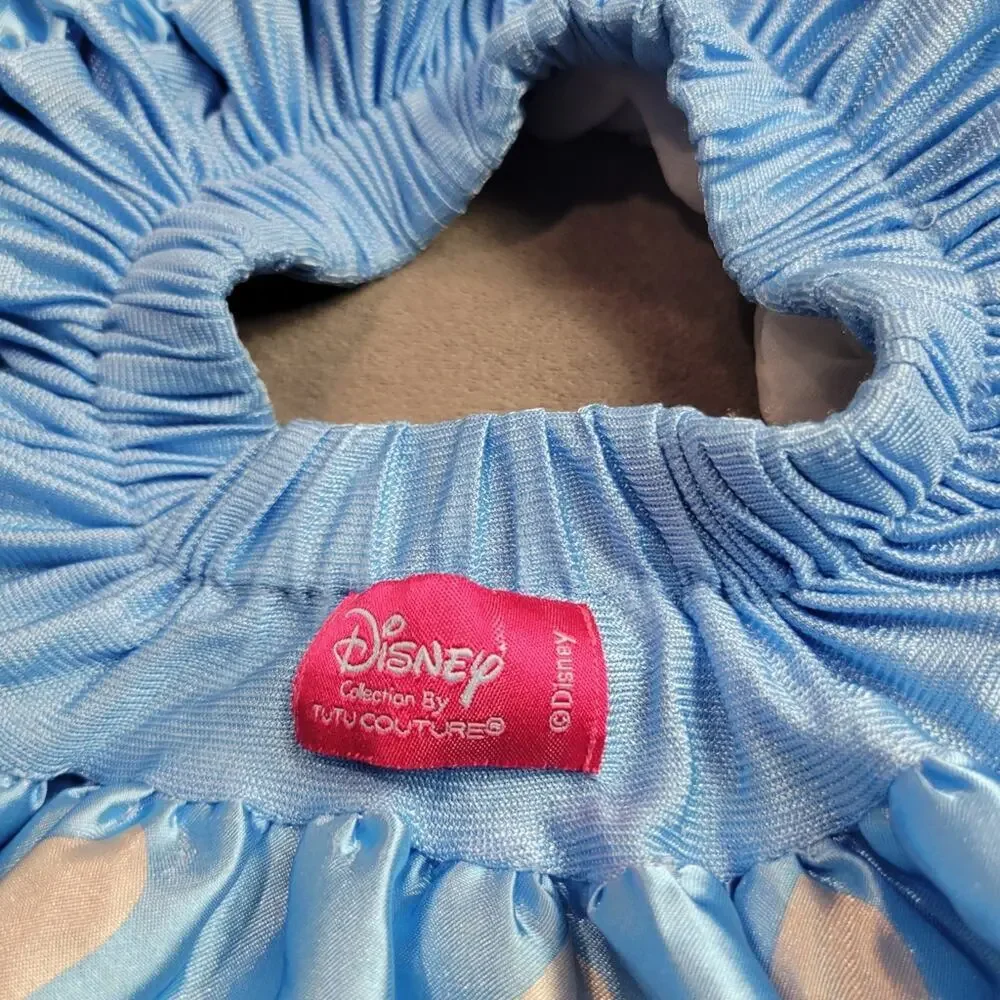 Disney Couture Cinderella Tutu Skirt Girls Size 6 Blue Full Circle Heel All Over